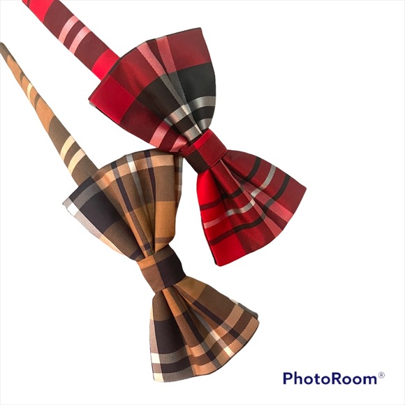 Vintage Plaid Bow Tie Set - Picture 2 of 6